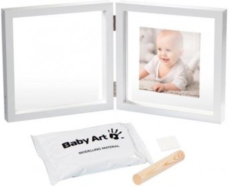 Baby art baby style dubultais komplekts mazuļa pēdiņas vai rociņas nospieduma izveidošanai ar krāsu vai masu, balts (artikuls: 3601095800)